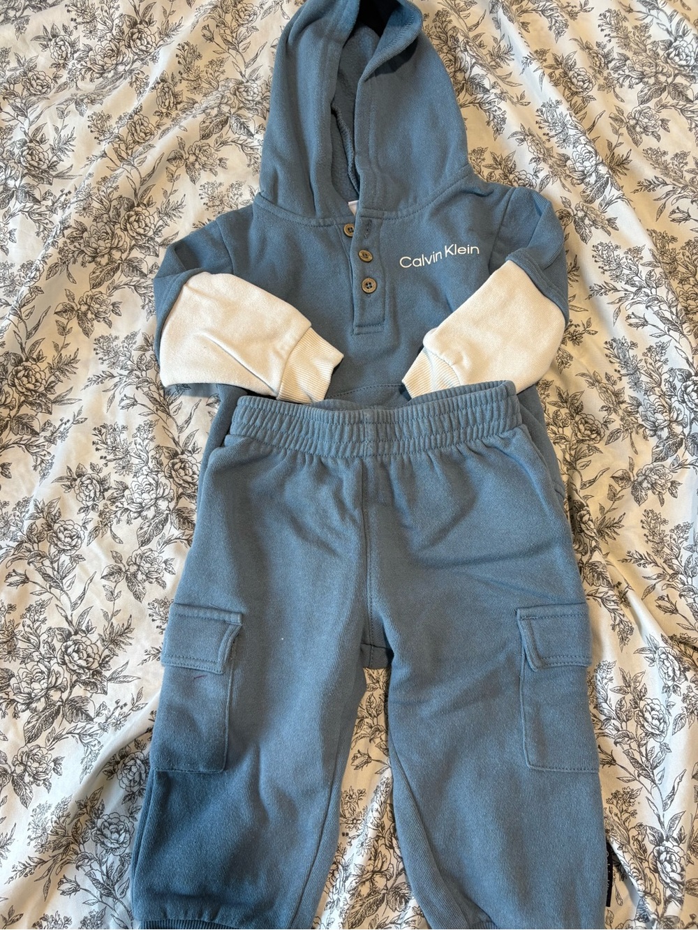 Calvin Klein Kids Blue Hoodie & Cargo Sweatpants Set
